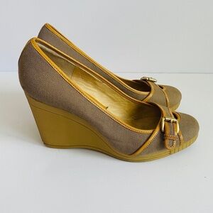 Michael Kors Tan and Mustard Wedge Heels